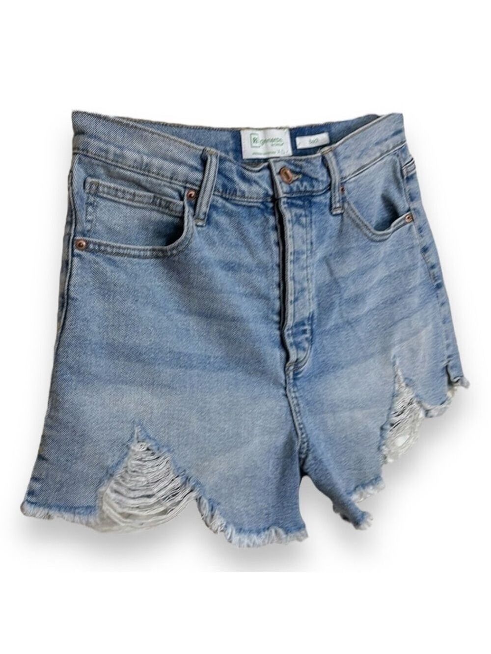 Jean Shorts Juniors Size 7/28 High Rise 3.5” Light Wash - Picture 2 of 5